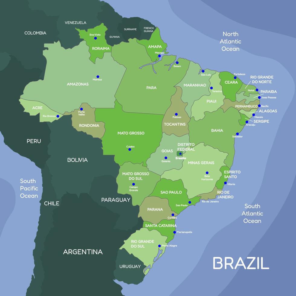 Landkarte von Brasilien vektor