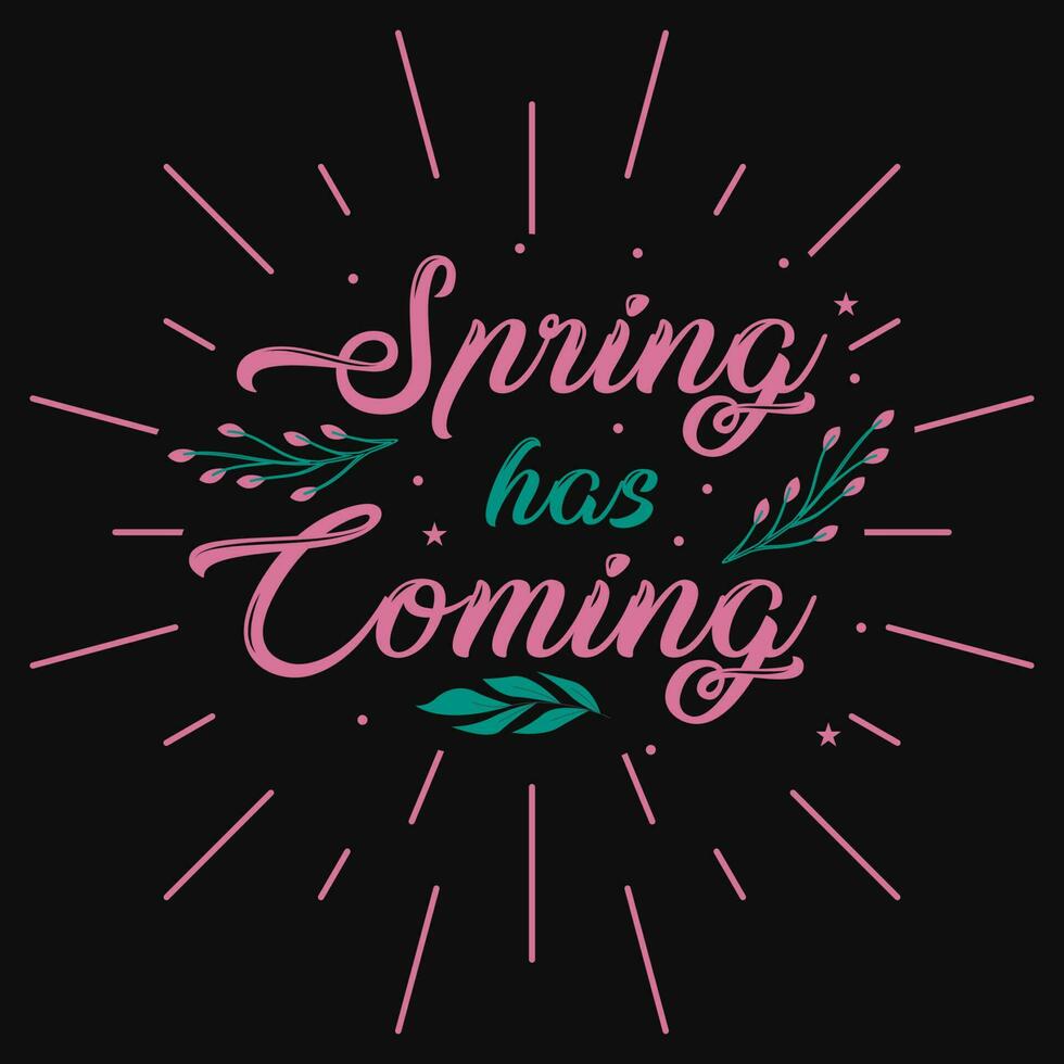 Frühling hat Kommen typografisch T-Shirt Design vektor