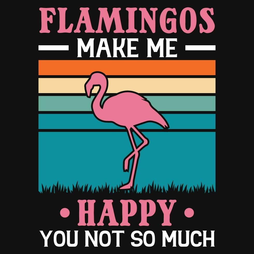 Flamingo Jahrgänge T-Shirt Design vektor