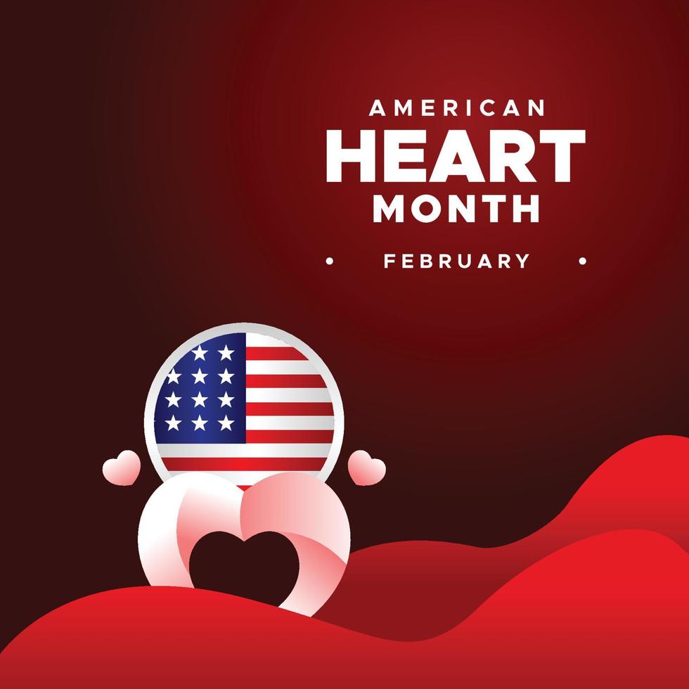 amerikanisch Herz Monat Februar Veranstaltung Hintergrund vektor