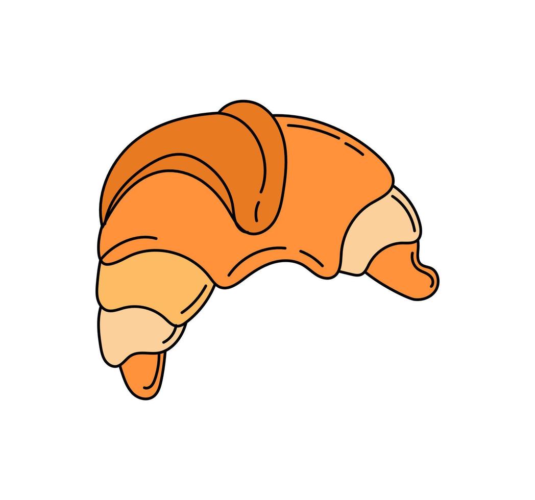 croissant klotter vektor Färg illustration isolerat på vit bakgrund