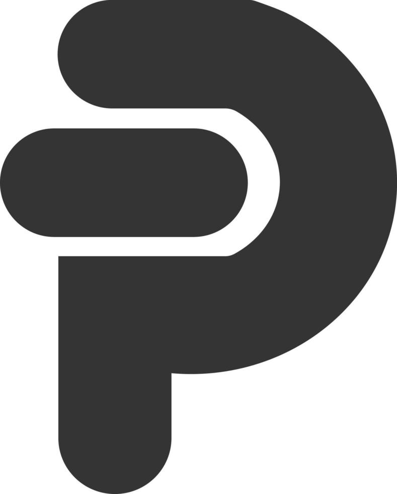 brev p kraft logotyp vektor