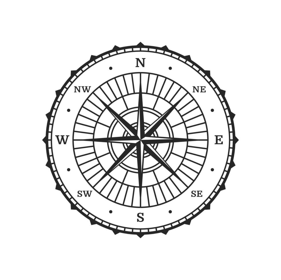 Kompass, Wind Rose Navigation, Erdkunde Symbol vektor