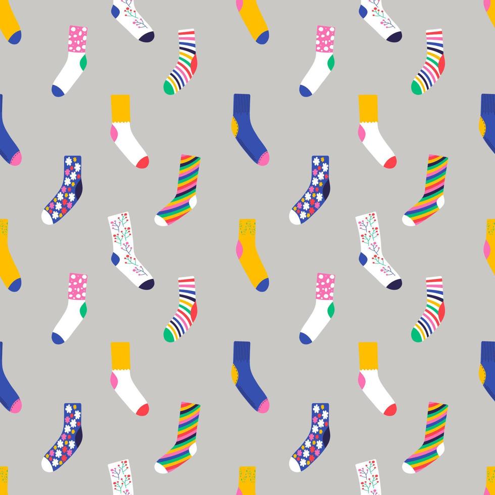 nahtlos Muster mit bunt modisch Socken Vektor Illustration