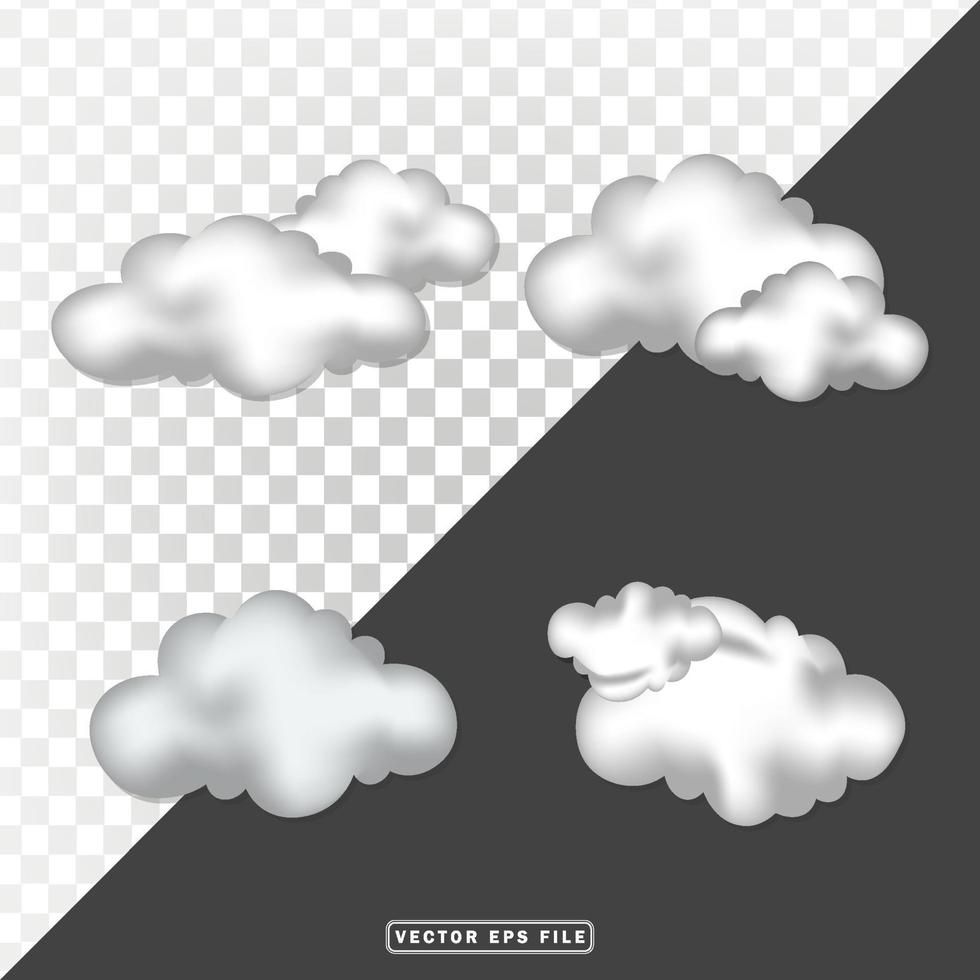 uppsättning av förorenad moln tecknad serie illustration vektor