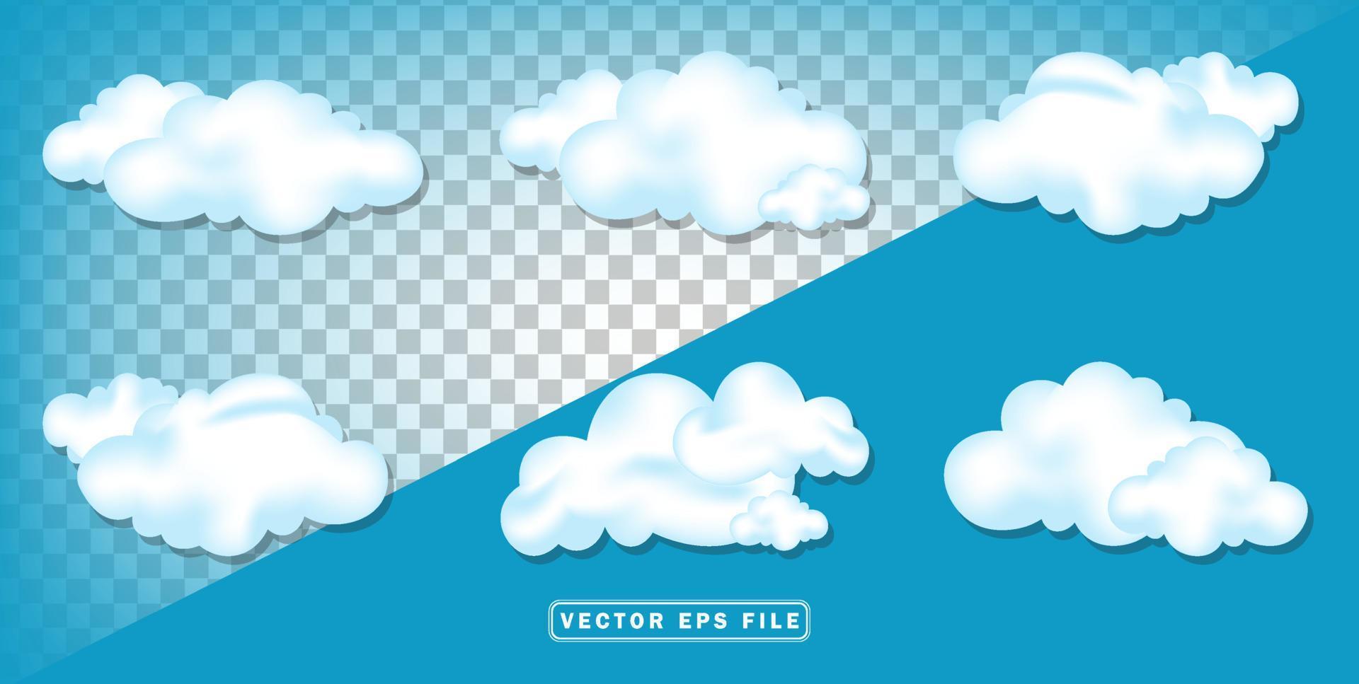 uppsättning av moln tecknad serie illustration vektor