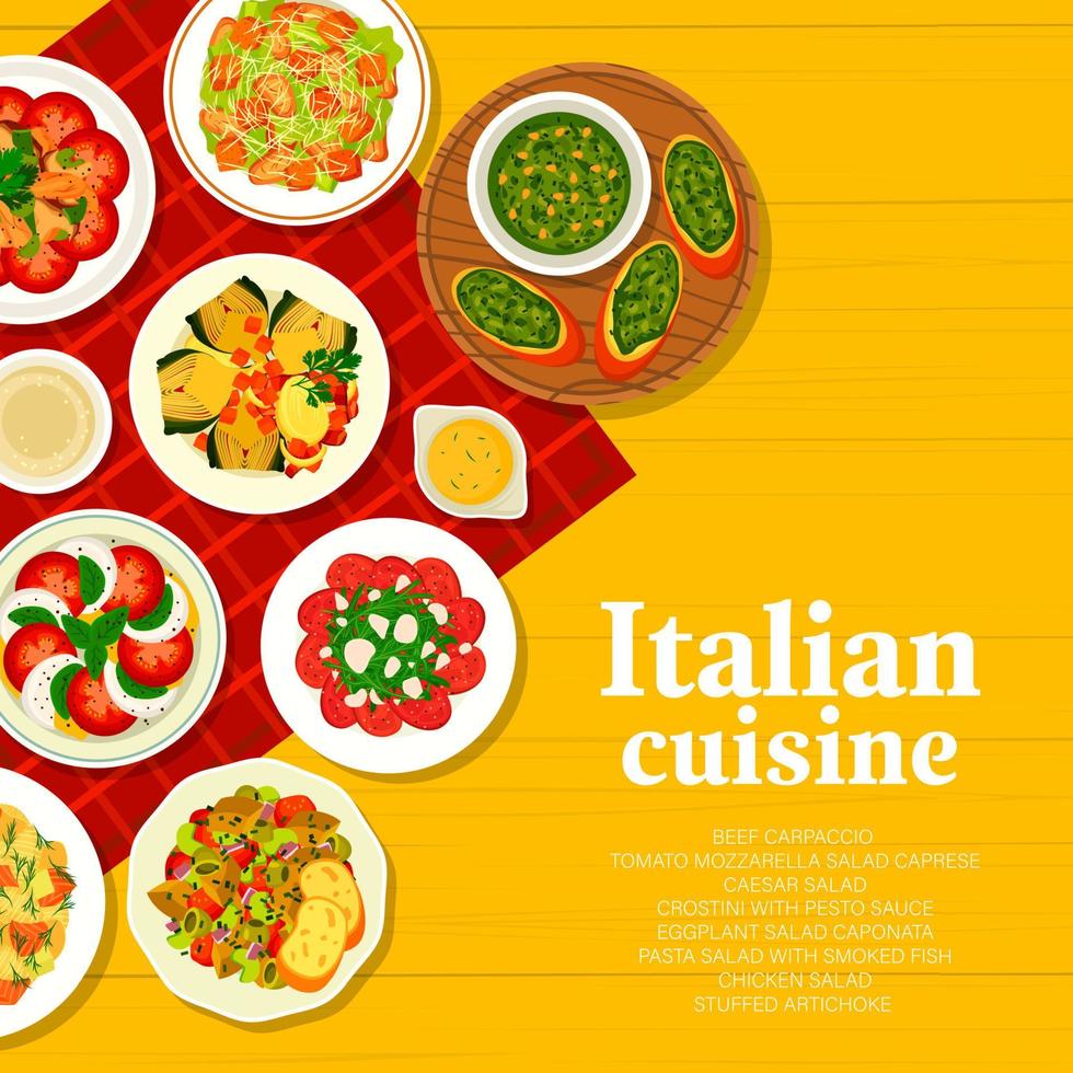 Italienisch Küche Geschirr Speisekarte Startseite Seite Vorlage vektor