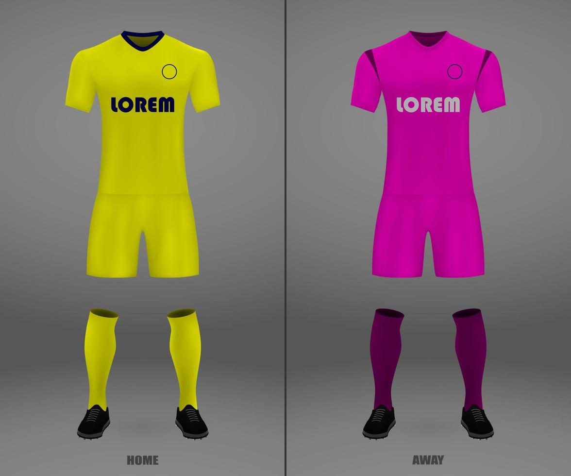 fotboll utrustning 2018-19, skjorta mall för fotboll jersey. vektor