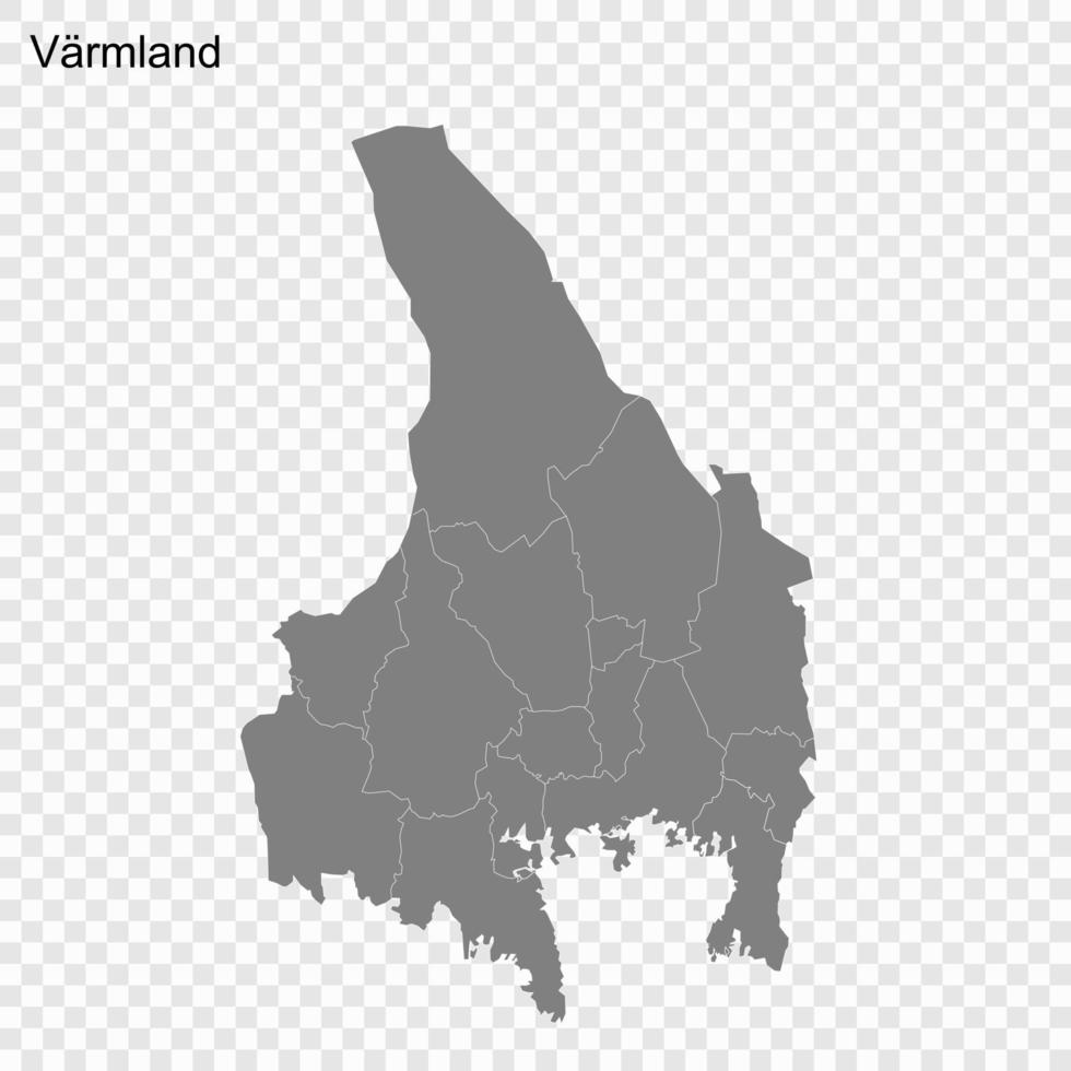 hoch Qualität Karte ist ein Bezirk von Schweden vektor