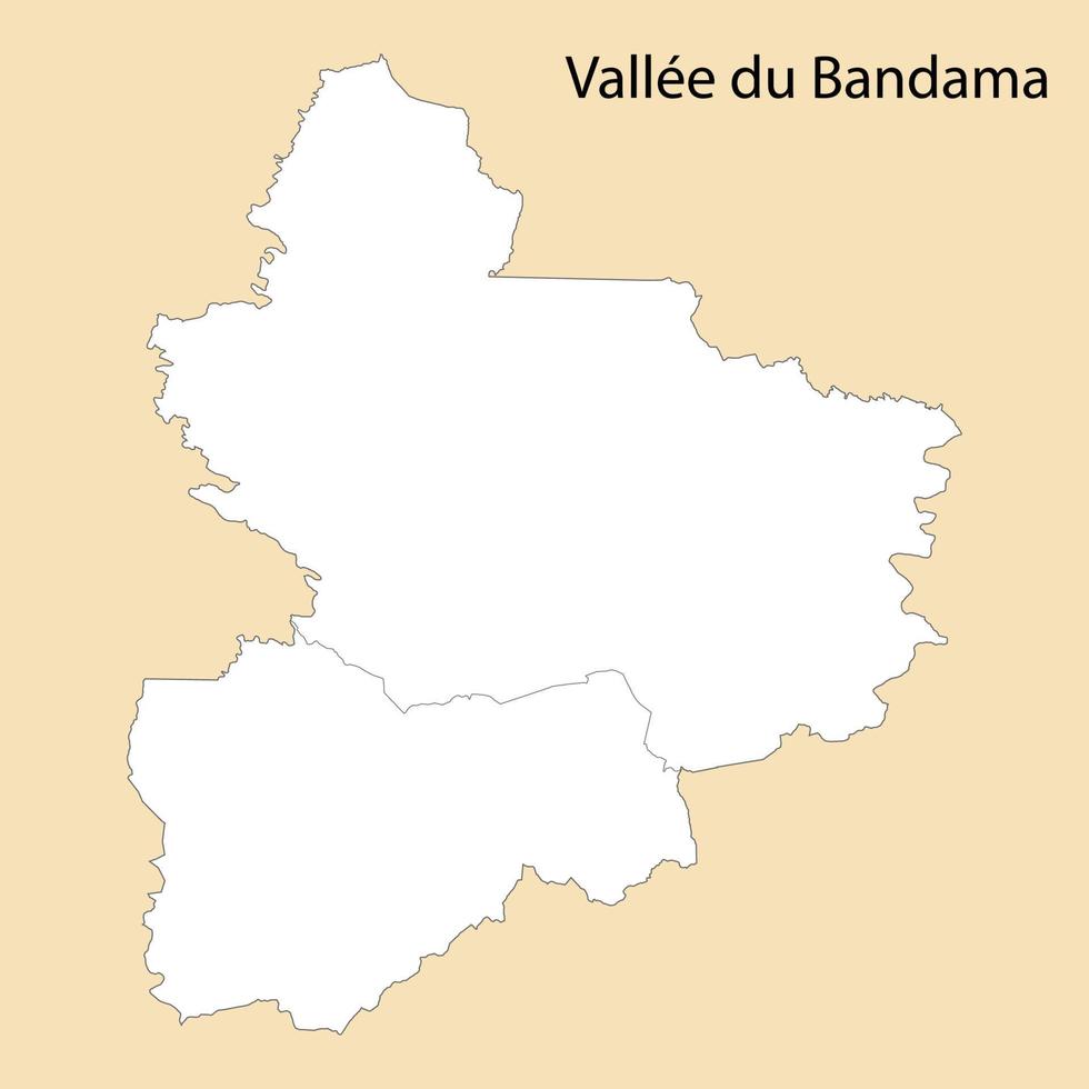 hög kvalitet Karta av vallee du bandama är en område av elfenben kust vektor