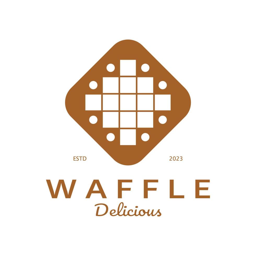 Waffel Logo einfach Illustration Entwurf für Gebäck Shop, Emblem, Abzeichen, Bäckerei Geschäft, Gebäck, Bäckerei, Vektor