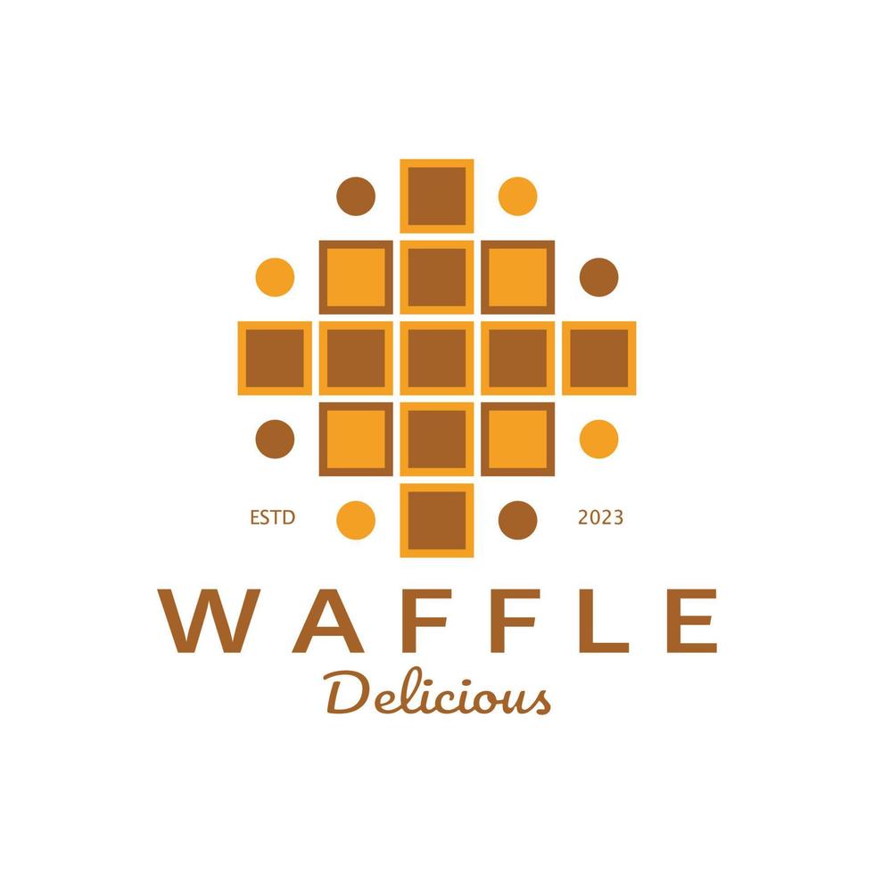 Waffel Logo einfach Illustration Entwurf für Gebäck Shop, Emblem, Abzeichen, Bäckerei Geschäft, Gebäck, Bäckerei, Vektor