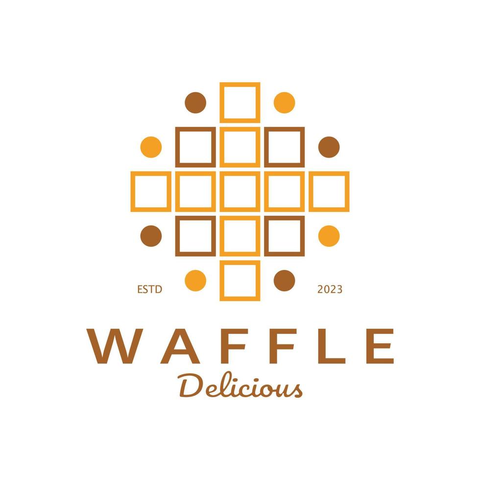 Waffel Logo einfach Illustration Entwurf für Gebäck Shop, Emblem, Abzeichen, Bäckerei Geschäft, Gebäck, Bäckerei, Vektor