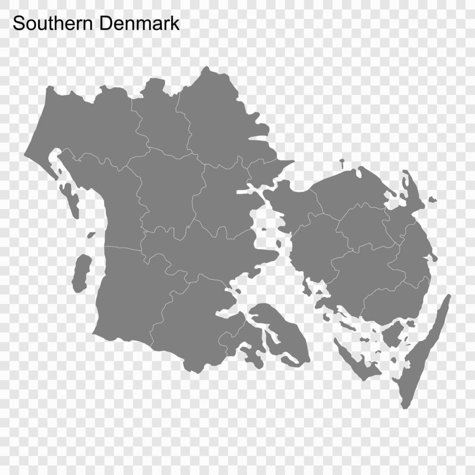hoch Qualität Karte ist ein Region von Dänemark vektor
