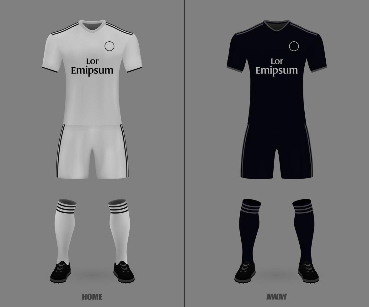fotboll utrustning 2018-19, skjorta mall för fotboll jersey. vektor