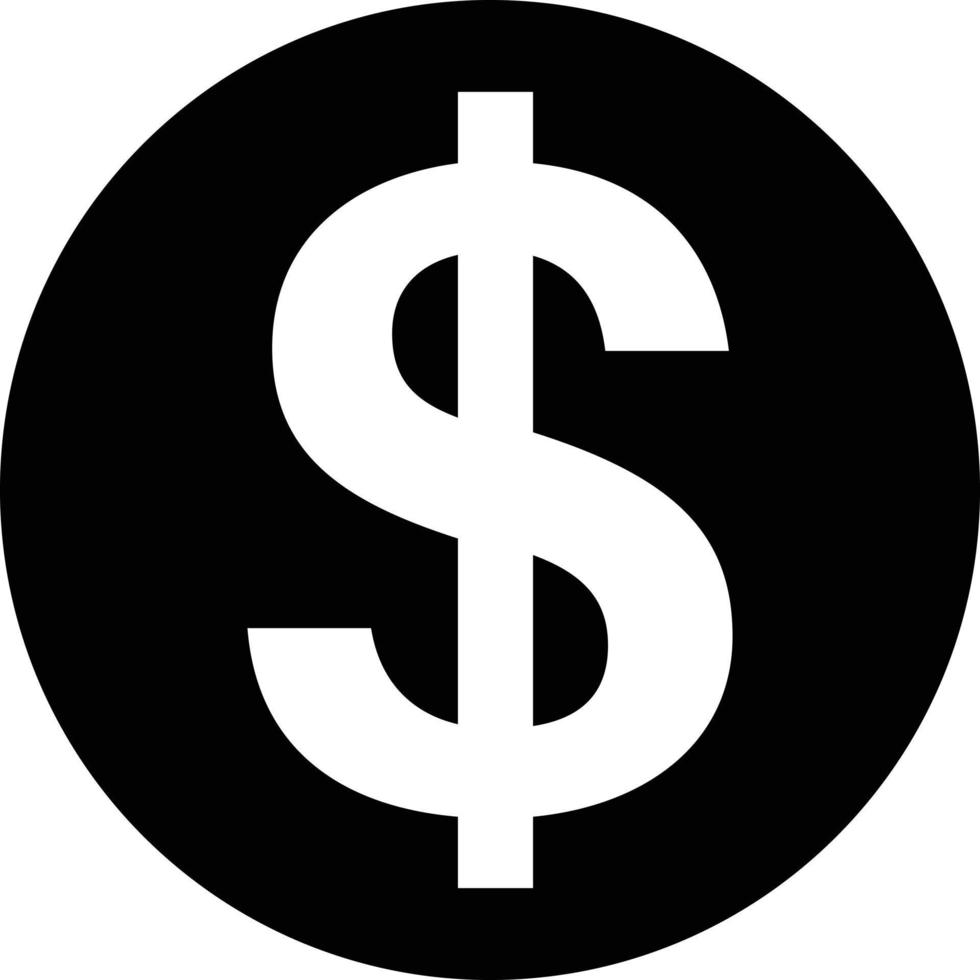 Dollar Zeichen Symbol Weiß und schwarz . Geld Kasse Symbol vektor