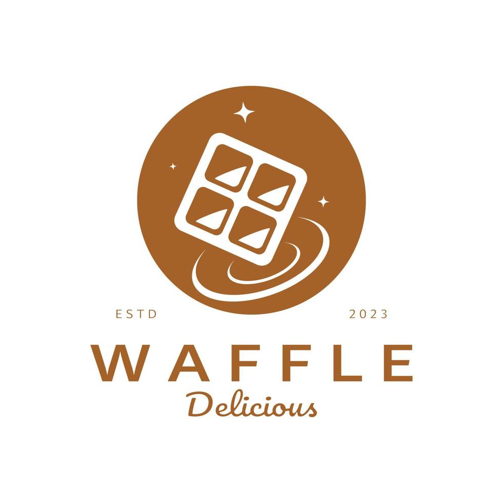 Waffel Logo einfach Illustration Entwurf für Gebäck Shop, Emblem, Abzeichen, Bäckerei Geschäft, Gebäck, Bäckerei, Vektor