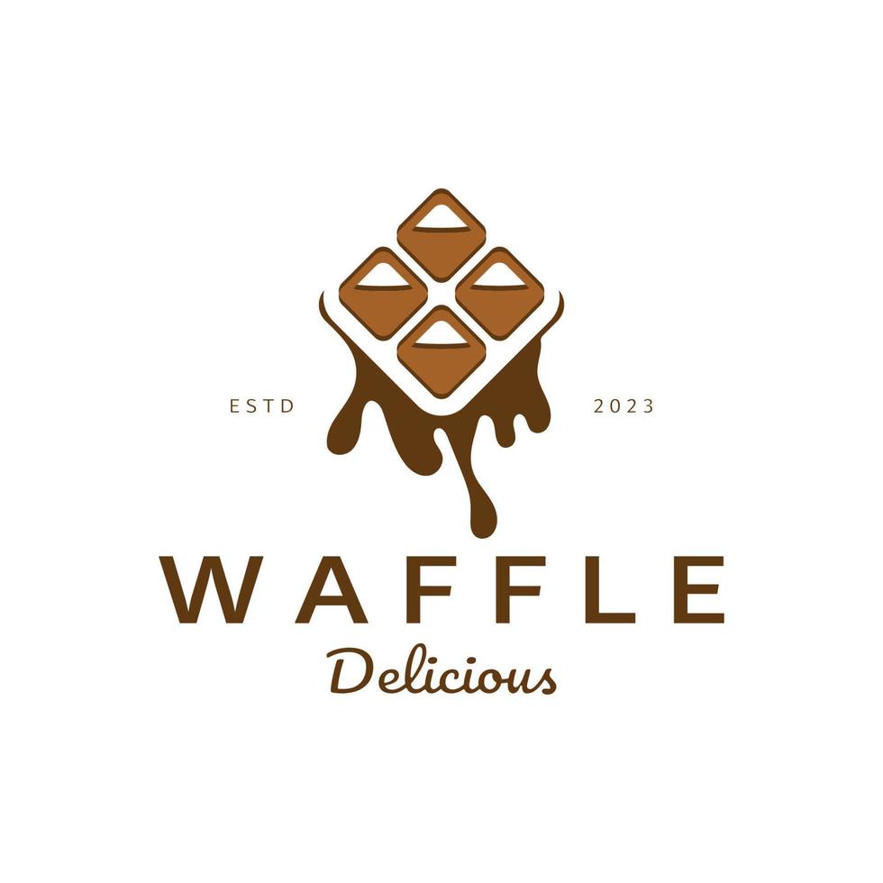 Waffel Logo einfach Illustration Entwurf für Gebäck Shop, Emblem, Abzeichen, Bäckerei Geschäft, Gebäck, Bäckerei, Vektor