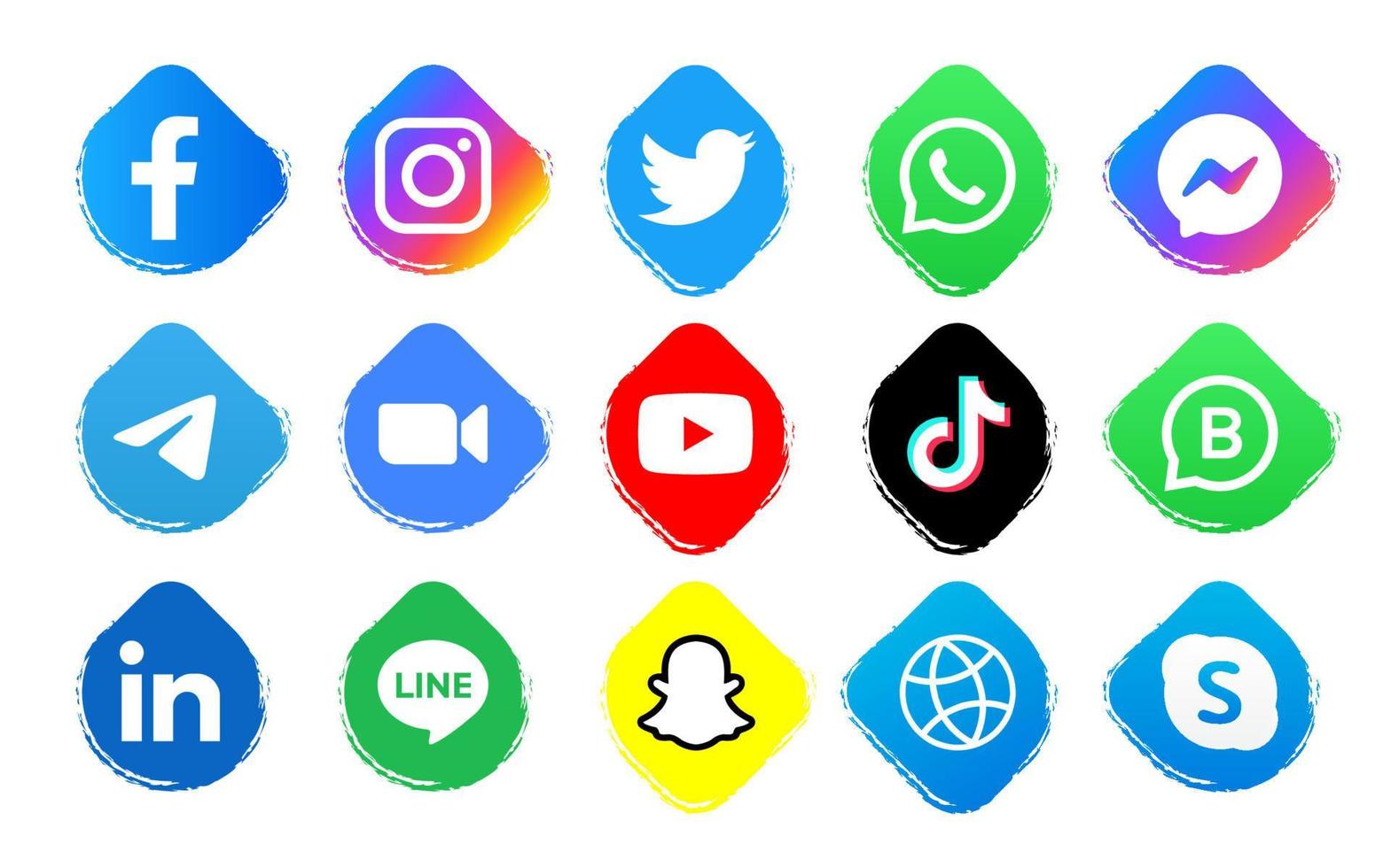 Set von Social-Media-Icons vektor