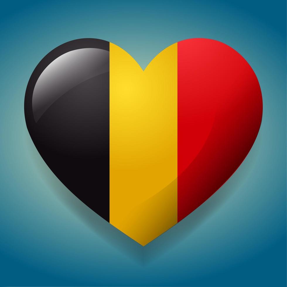 Herz mit belgischer Flaggensymbolillustration vektor