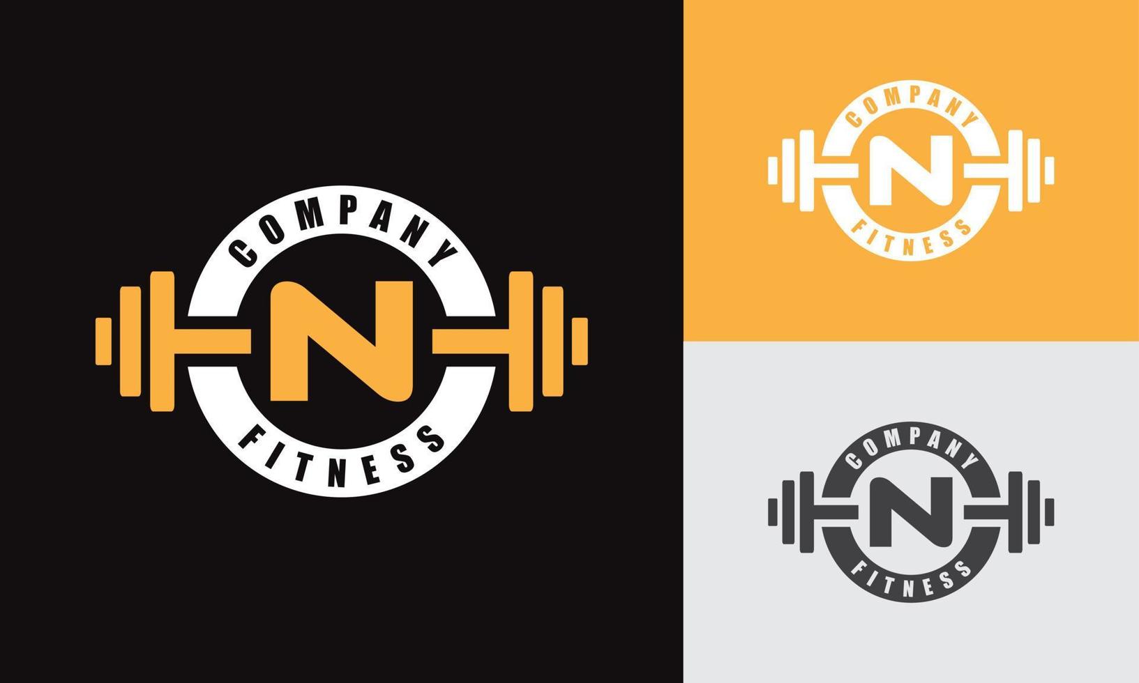 Brief n Fitness Emblem Logo vektor