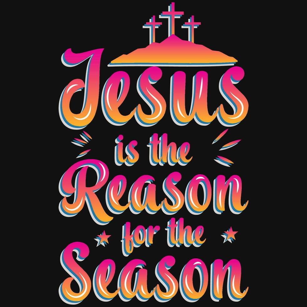 tro Gud eller Jesus typografisk grafik tshirt design vektor