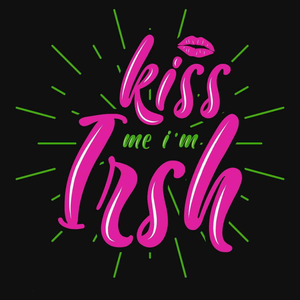 kyss mig irländsk dricka irländsk st patrick dag tshirt design vektor