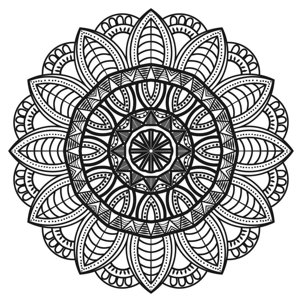 dekorativ runden Mandala Design zum Färbung Buch, Gruß Karte und Telefon Fall drucken kostenlos herunterladen vektor