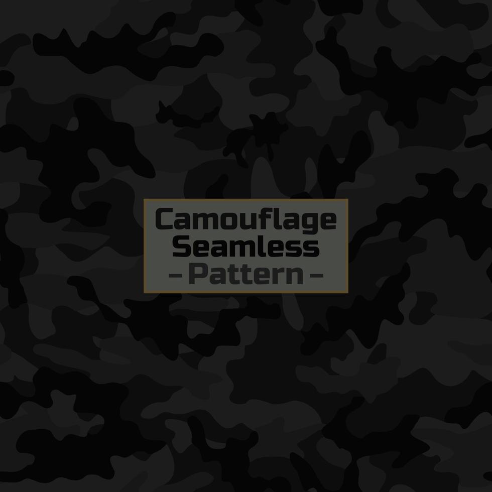 svart kamouflage sömlös mönster mönster. vektor camo bakgrund. sömlös mönster