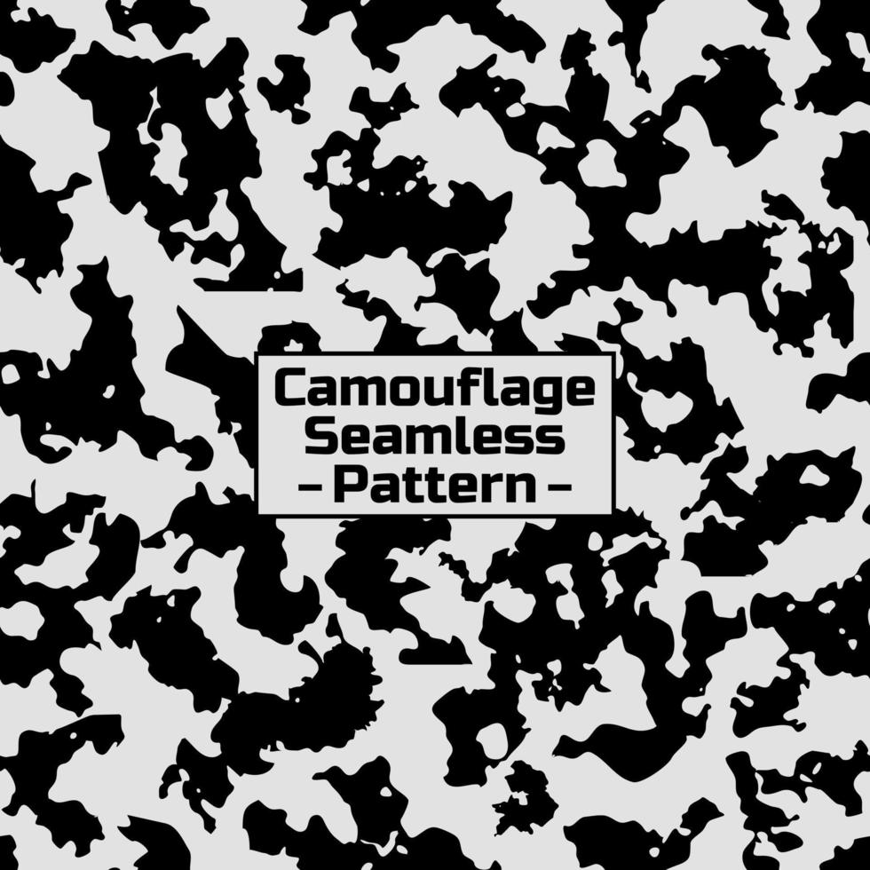sömlös mönster. abstrakt militär eller jakt kamouflage bakgrund. svart och vit grå. vektor illustration. upprepad sömlös. sömlös mönster
