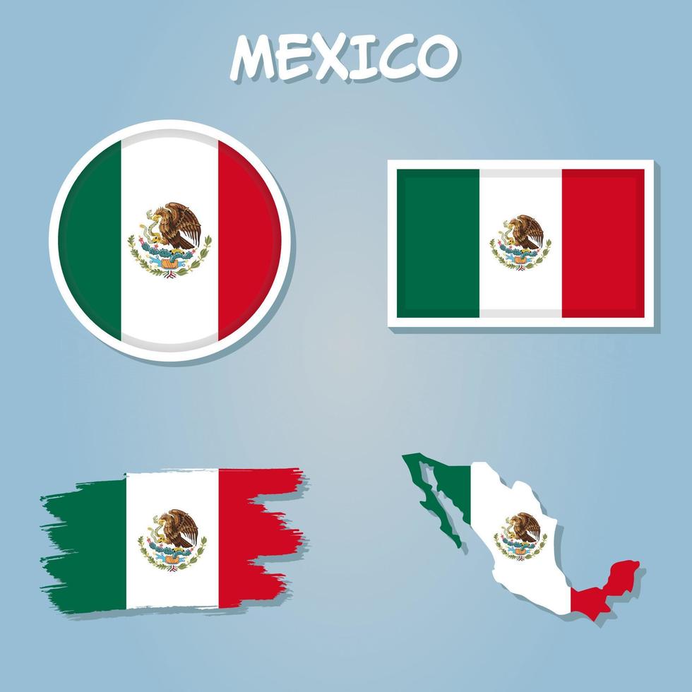 vektor illustration av mexico Karta med flagga.