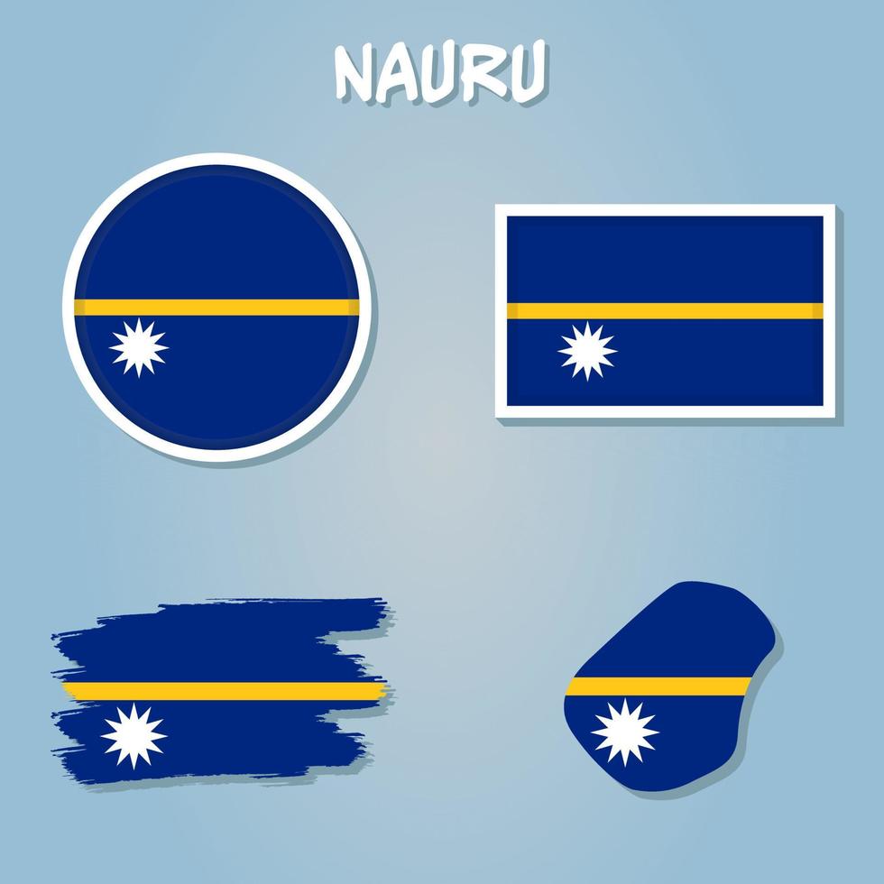 nauru flagga nationell oceania emblem ikon vektor illustration abstrakt design element.