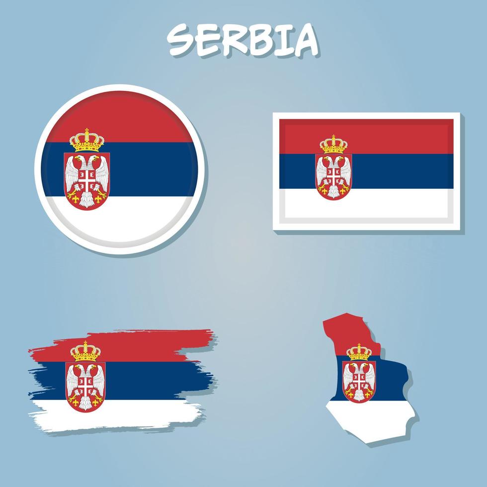 Serbien Flagge Innerhalb das serbisch Karte Grenzen Vektor Illustration.