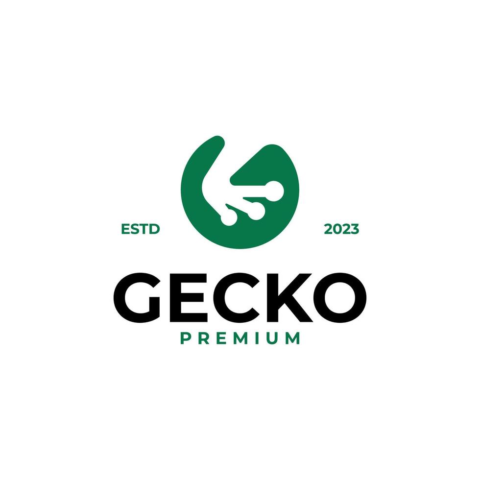 platt gecko fot logotyp design vektor begrepp illustration aning