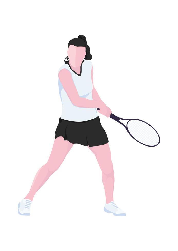 tennis spelare. en kvinna spelar tennis. platt vektor design.