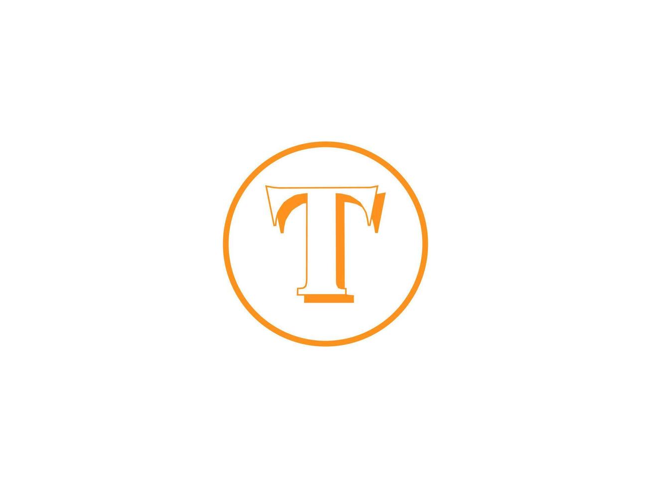 brev t logotyp design vektor