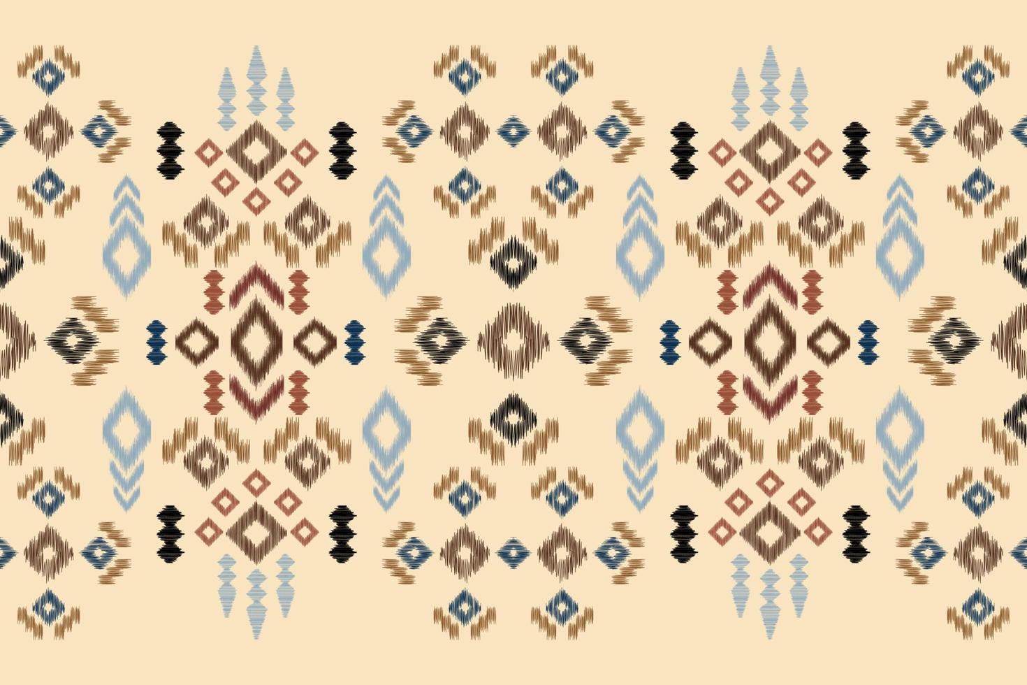 etnisk ikat tyg mönster geometrisk stil.afrikansk ikat broderi etnisk orientalisk mönster brun grädde bakgrund. abstrakt, vektor, illustration.för textur, kläder, inslagning, dekoration, matta. vektor