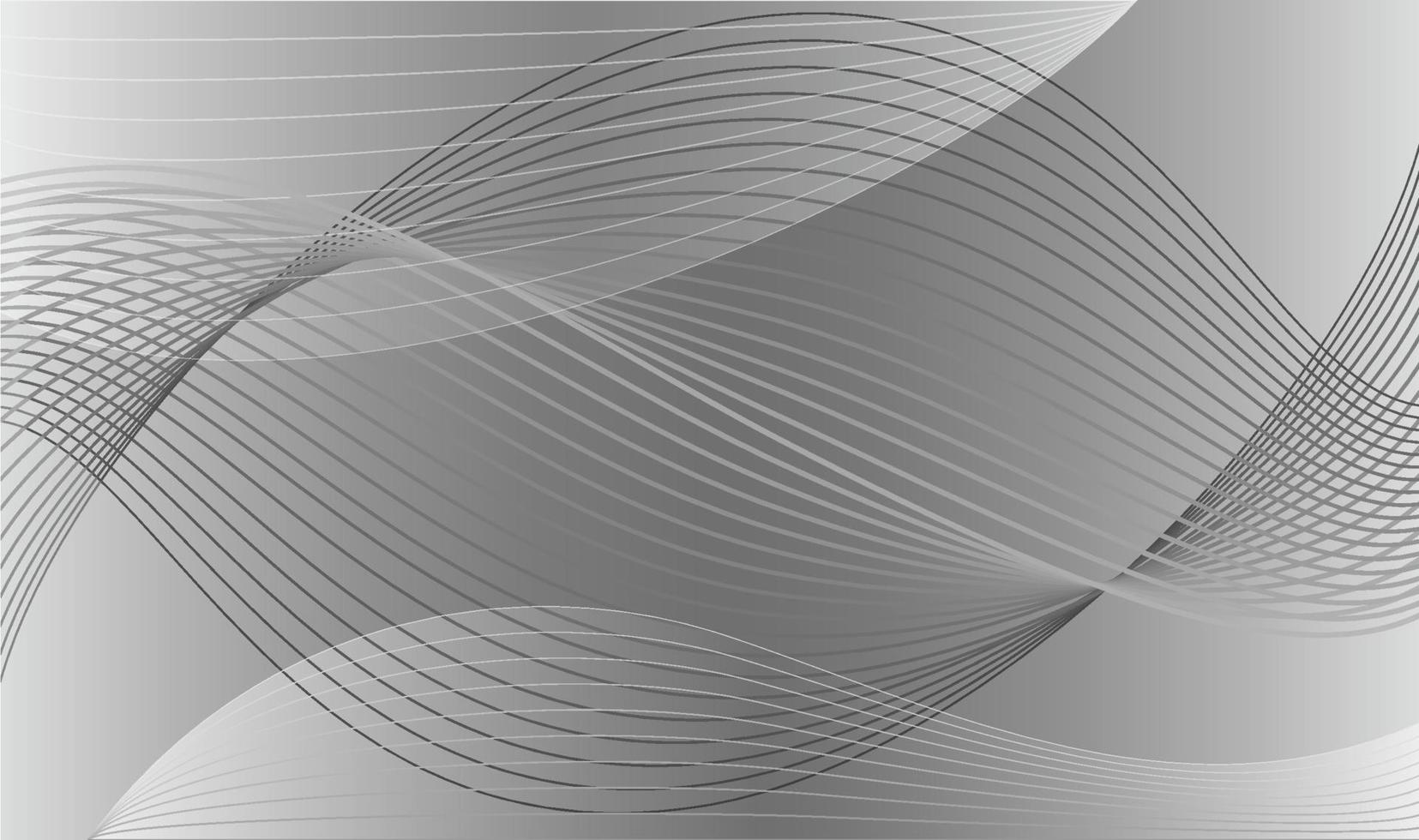 abstrakt Vektor einfarbig Hintergrund Illustration mit grau wellig Linien.