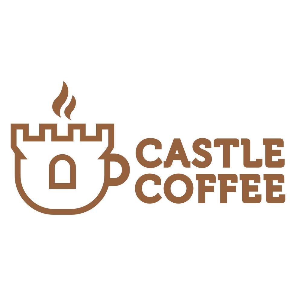 modern eben Design einfach minimalistisch Schloss Königreich Kaffee Cafe Logo Symbol Design Vorlage Vektor mit modern Illustration Konzept Stil zum Cafe, Kaffee Geschäft, Restaurant, Abzeichen, Emblem und Etikette