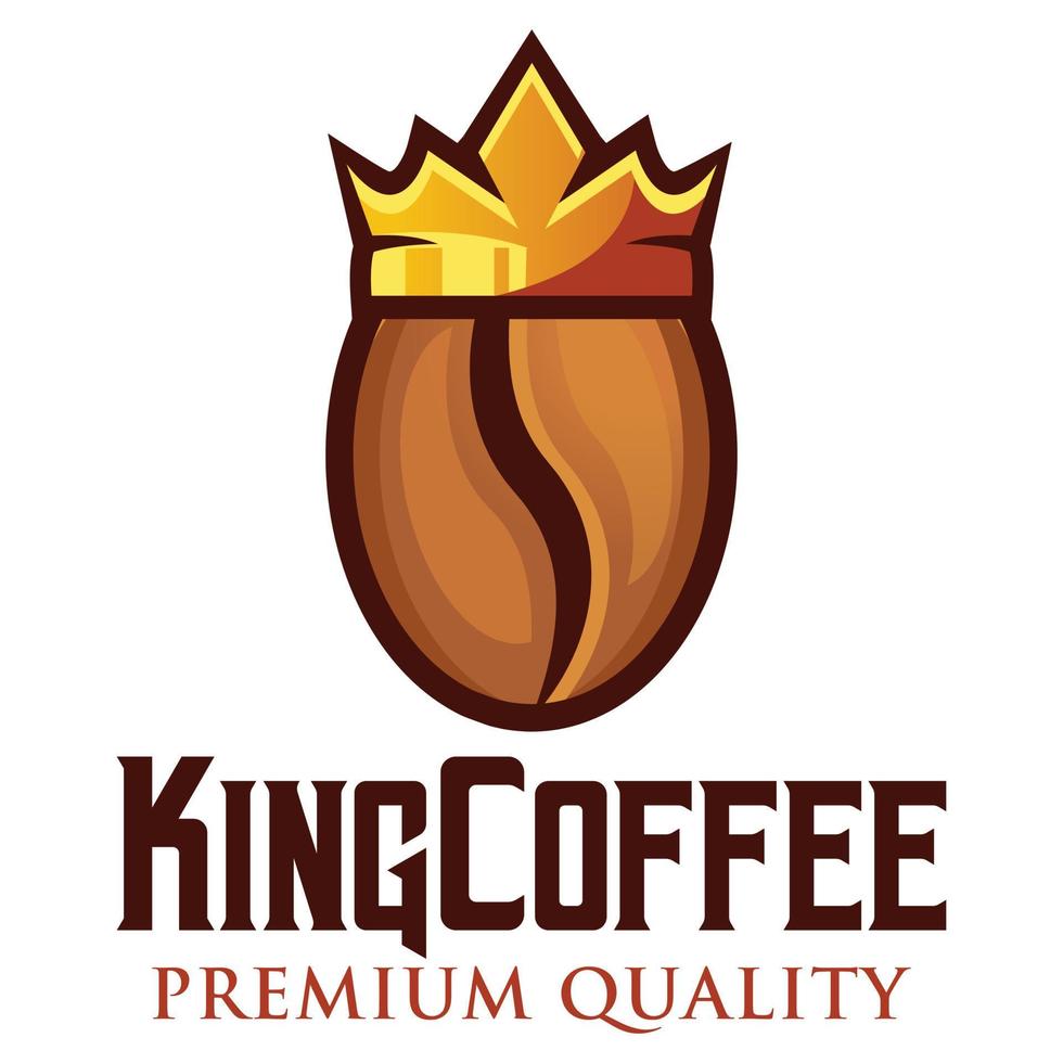 modern eben Design einfach minimalistisch königlich König Kaffee Logo Symbol Design Vorlage Vektor mit modern Illustration Konzept Stil zum Cafe, Kaffee Geschäft, Restaurant, Abzeichen, Emblem und Etikette