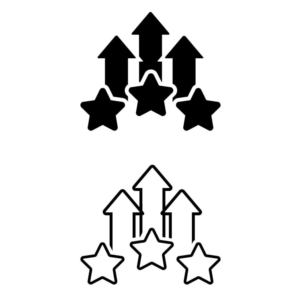 stjärna ikon vektor uppsättning. betyg illustration tecken samling. ranking symbol. bedömning logotyp.