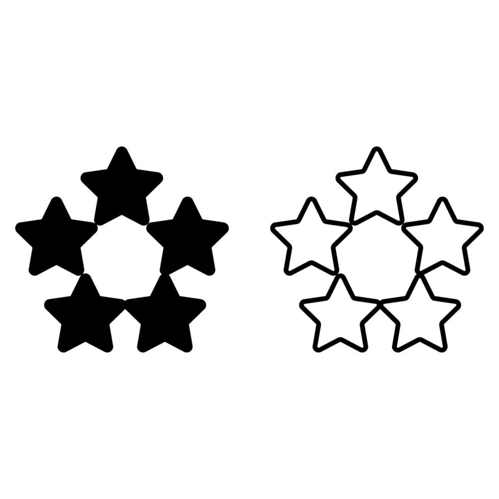 Star Symbol Vektor Satz. Bewertung Illustration Zeichen Sammlung. Rangfolge Symbol. Bewertung Logo.