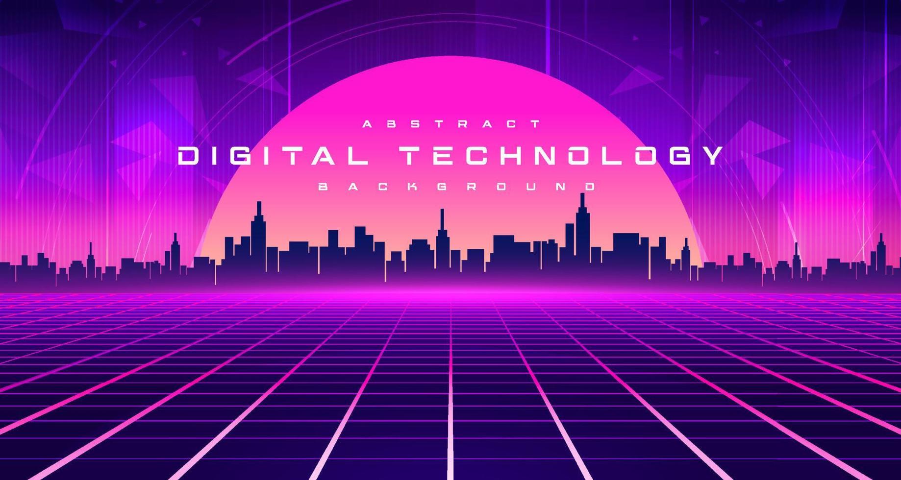 Digital Technologie Metaverse Neon- Blau Rosa lila Hintergrund, Cyber Information, abstrakt Geschwindigkeit verbinden Kommunikation, retro Zukunft Meta Technik, Internet Netzwerk Verbindung, ai groß Daten Illustration 3d vektor