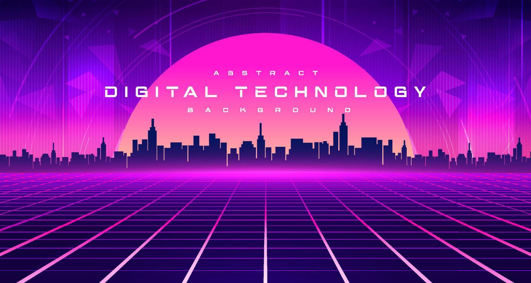 digital teknologi metavers neon blå rosa lila bakgrund, cyber information, abstrakt hastighet ansluta kommunikation, retro framtida meta teknik, internet nätverk förbindelse, ai stor data illustration 3d vektor