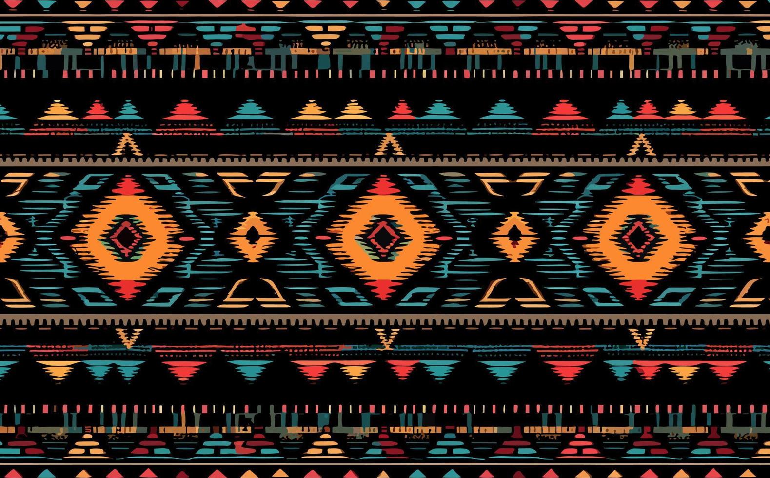 ethnisch abstrakt Ikat Muster. nahtlos Muster im Stammes-, Volk Stickerei, Mexikaner Stil. aztekisch geometrisch Kunst Ornament Druckdesign zum Teppich, Hintergrund, Kleidung, Verpackung, Stoff, Abdeckung, Textil- vektor