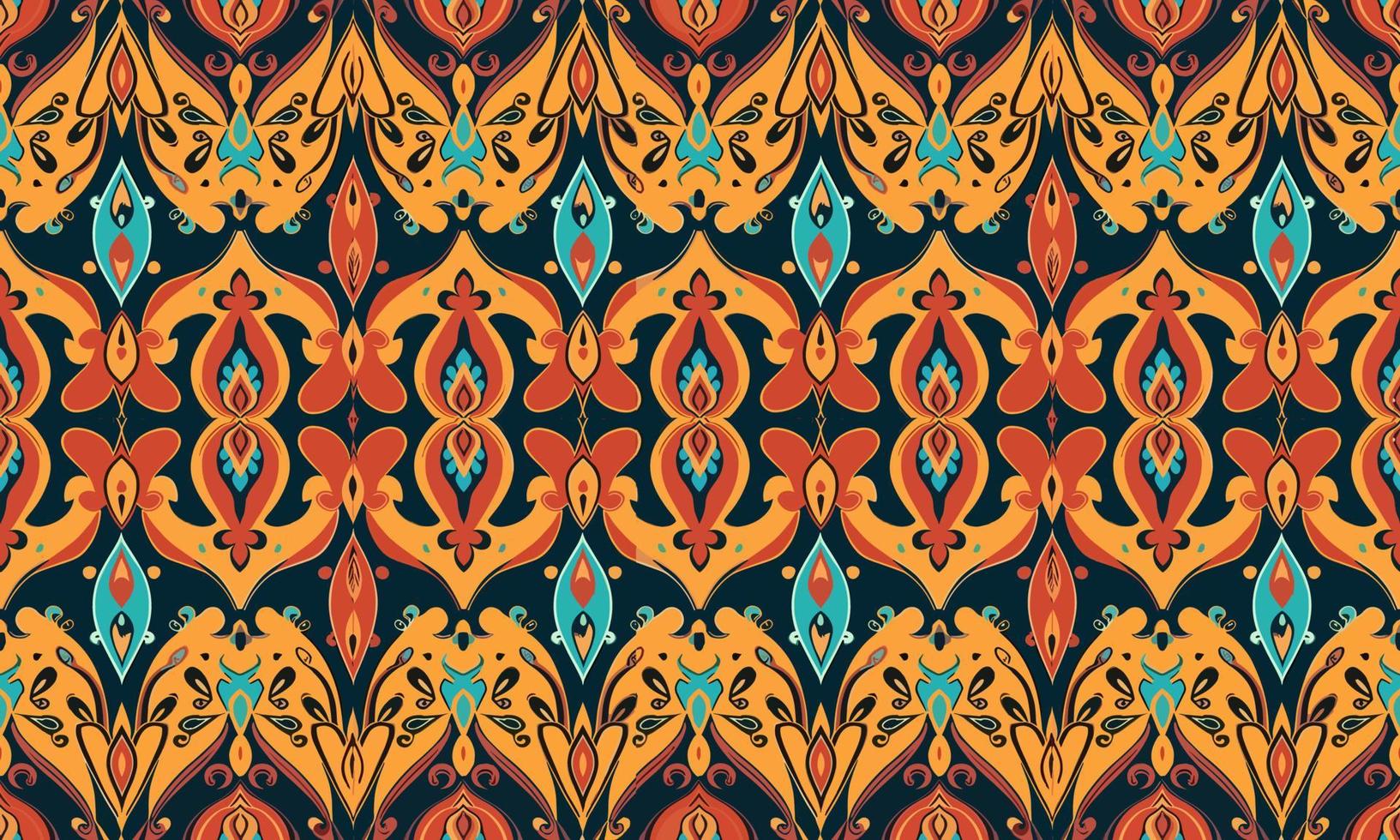 ethnisch abstrakt Ikat Muster. nahtlos Muster im Stammes-, Volk Stickerei, Mexikaner Stil. aztekisch geometrisch Kunst Ornament Druckdesign zum Teppich, Hintergrund, Kleidung, Verpackung, Stoff, Abdeckung, Textil- vektor