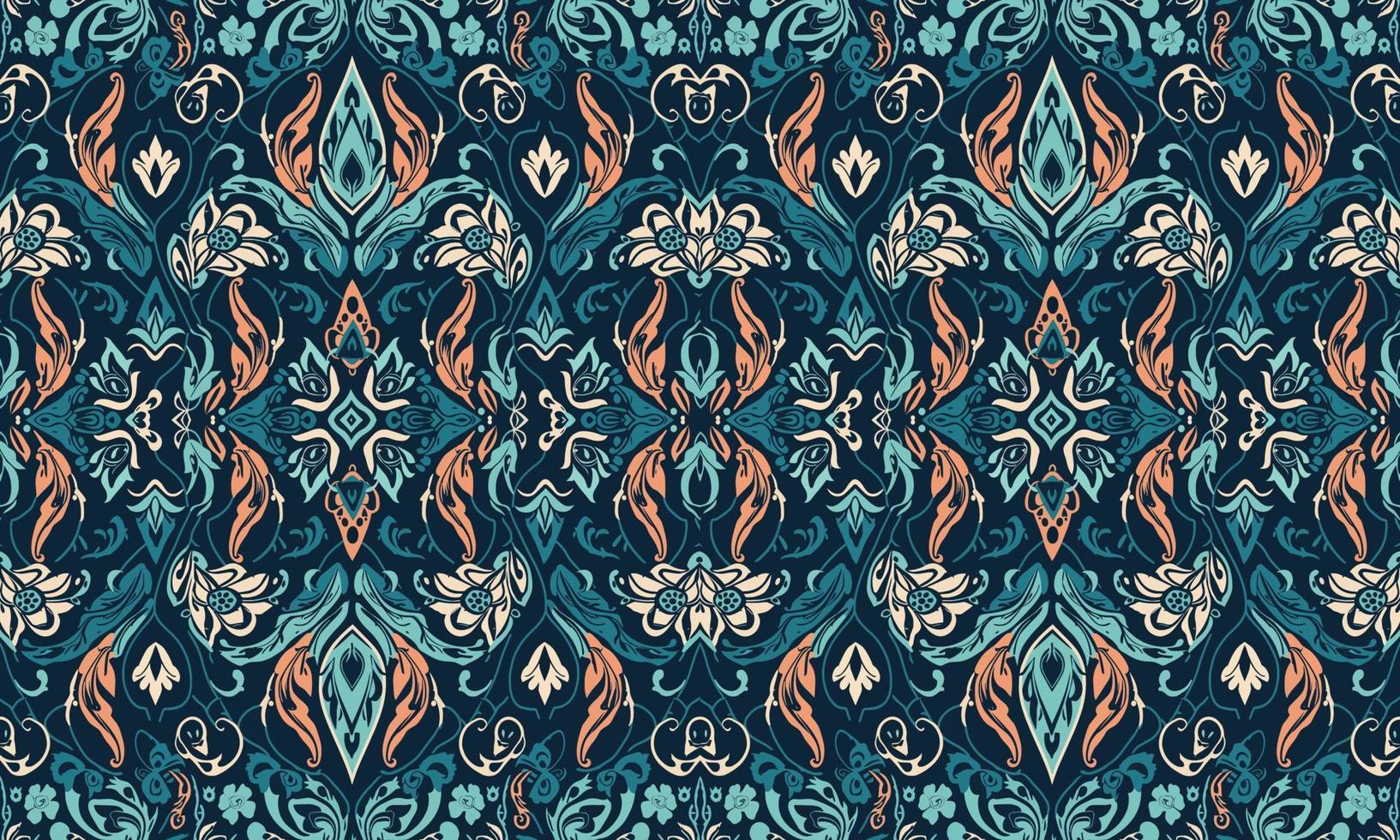 ethnisch abstrakt Ikat Muster. nahtlos Muster im Stammes-, Volk Stickerei, Mexikaner Stil. aztekisch geometrisch Kunst Ornament Druckdesign zum Teppich, Hintergrund, Kleidung, Verpackung, Stoff, Abdeckung, Textil- vektor