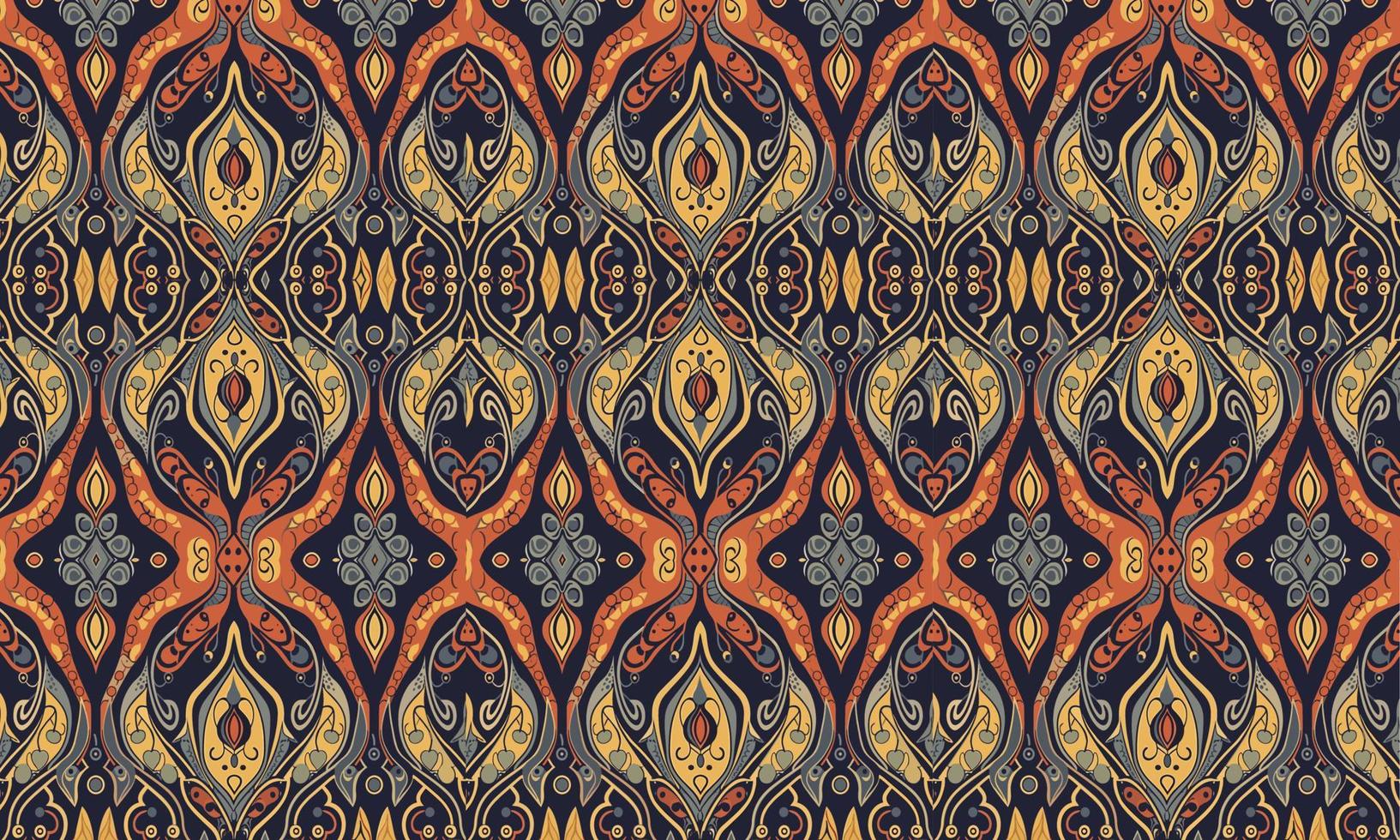 etnisk abstrakt ikat mönster. sömlös mönster i stam, folk broderi, mexikansk stil. aztec geometrisk konst prydnad print.design för matta, tapet, Kläder, omslag, tyg, omslag, textil- vektor