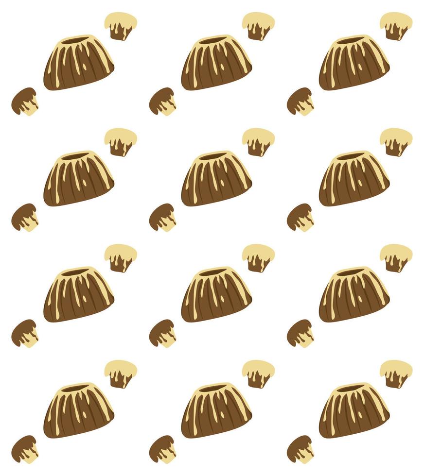 mönster av muffins med glasyr vektor
