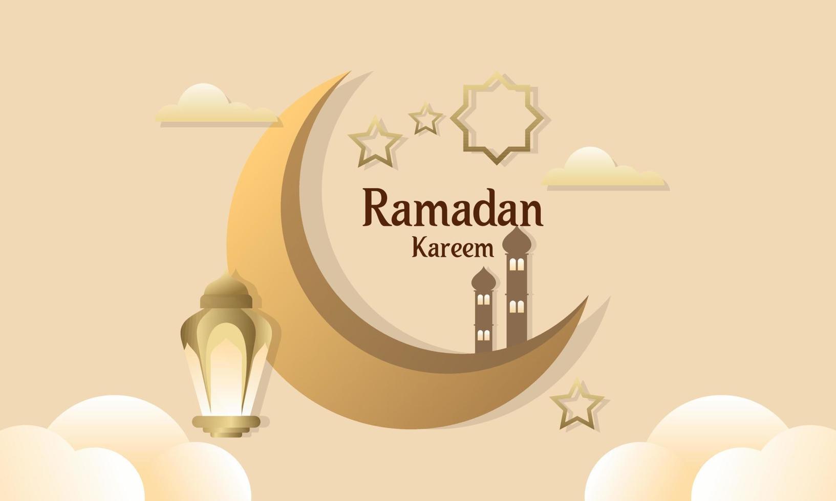 ramadan kareem av islamic festival design med islamic dekorationer vektor